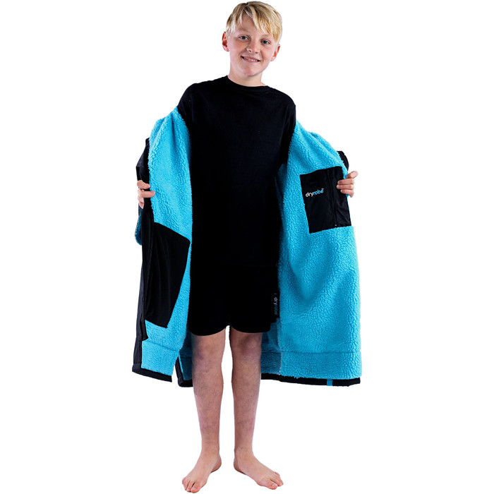 2024 Dryrobe Advance Junior Short Sleeve Change Robe V3 V3KSS - Black / Blue